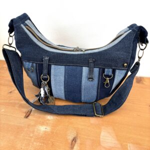 denim pieces crescent bag.