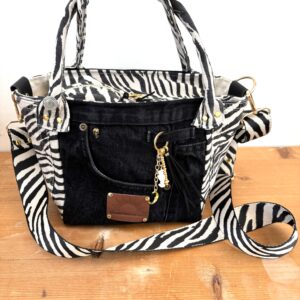 zebra print borg bag